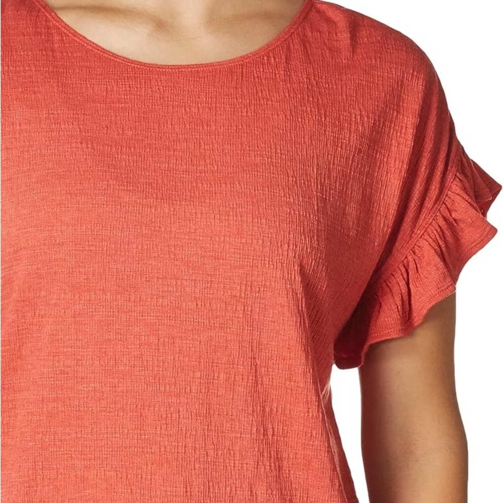 🌟 3/$15 🌟 Max Studio ruffle sleeve scoop neck top - tomato red - medium